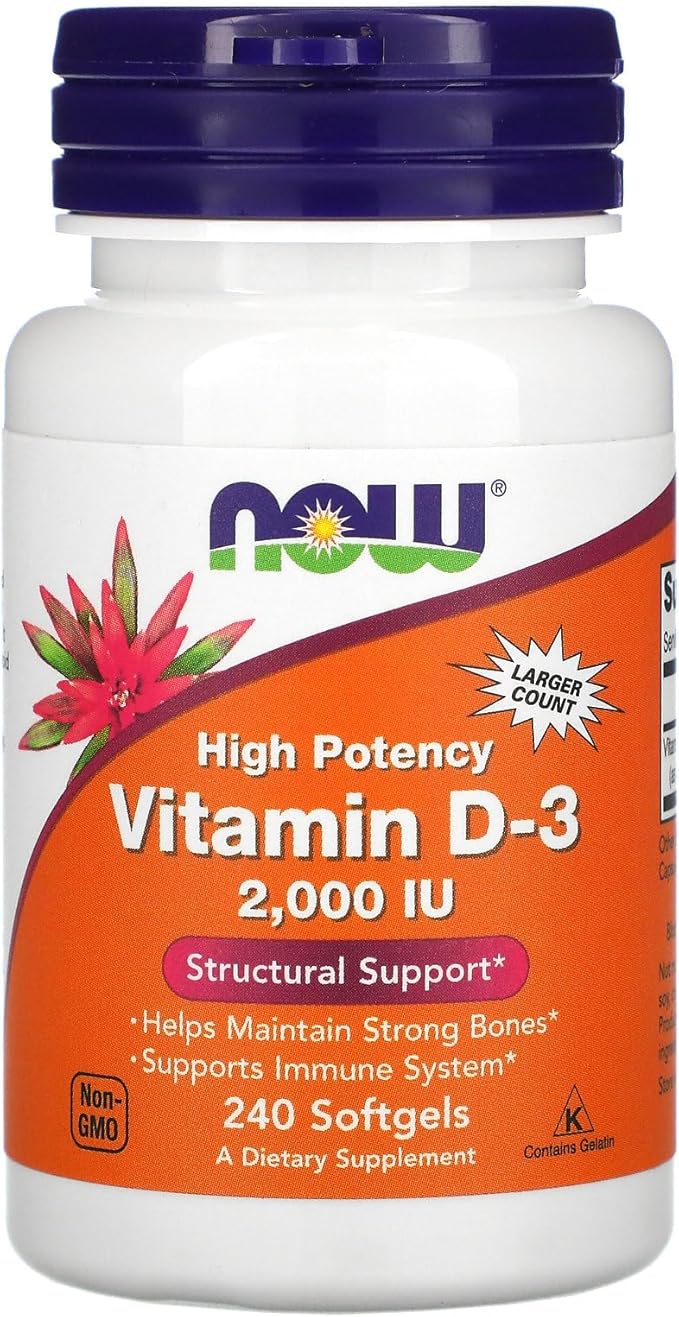 Now Foods Now Foods Vitamin D-3, 50 mcg (2,000 IU), 240 Softgels, 3 Pack