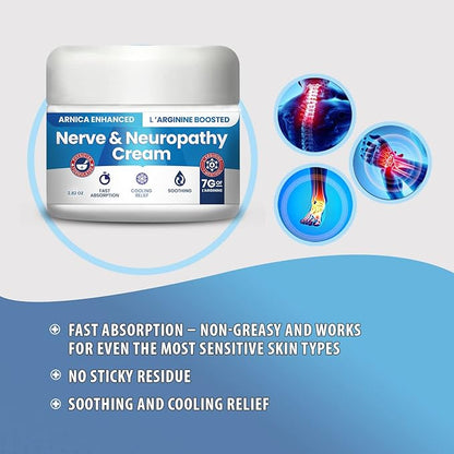 Neuropathy Cream Arnica Enhanced and L’Arginine Boosted Formula - Maximum Strength Relief for Foot, Hands, Legs, Toes Includes 7grams of L’Arginine; Vitamin B6, MSM, Arnica, Aloe -2.82oz