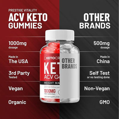 (2 Pack) Crave Keto ACV Gummies - Advanced Formula Crave Keto Plus ACV Weight Management Gummies Apple Cider Vinegar Crave ACV Gummies Dietary Supplement Reviews Men Women (120 Gummies)