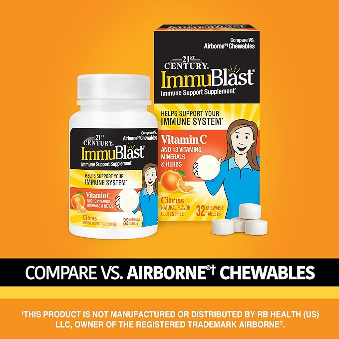 21st Century Immublast Chewable Tablets, Citrus 32 Count
