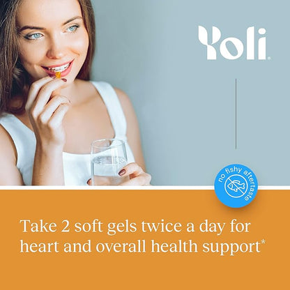 Yoli® - Omegas - Fish Oil Omega 3 Supplement with Vitamin D3 - Fish Oil Capsules with EPA and DHA Omega 3 Fatty Acids for Heart Health Support