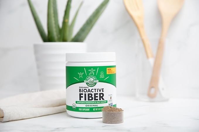 Manitoba Harvest Organic BioActive Fiber Supplement with 6g Fiber per Serving, Digestive Hemp & Psyllium Husk Powder, Non-GMO, Vegan & Kosher, 8oz