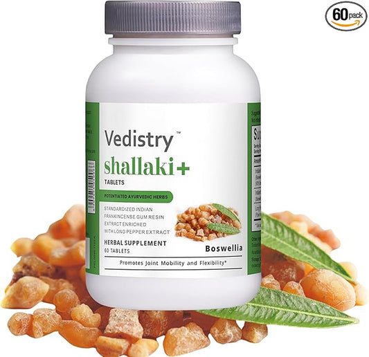 Shallaki+ 700mg Boswellia serrata & Long Pepper Tablets | 60 Tablets | Joint Health, Mobility & Flexibility Support | Vegan Herbal Supplement | Pack of 1