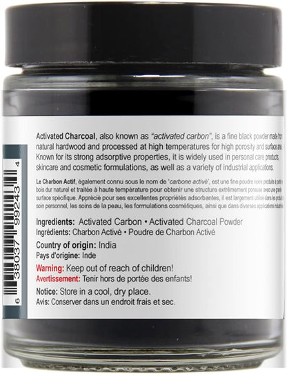 Viva Doria Activated Charcoal Powder, Hardwood Derived, Food Grade, 1.2 Oz Glass Jar