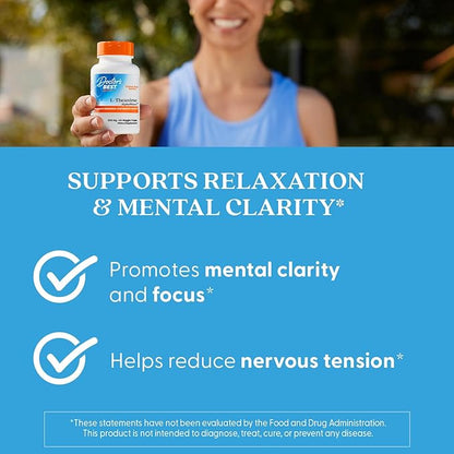 Doctor's Best L-Theanine AlphaWave, Supports Relaxation and Mental Clarity, Non-GMO, Gluten Free, Soy Free, Vegan 60 Veggie Caps