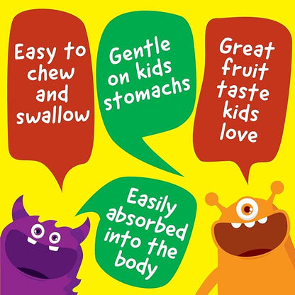 Kids Iron 10mg with Vitamin C 50mg Chewable Tablets - Tasty Natural Flavored - Vegan, Vegetarian, GMO-Free, Nut Free - Dietary Iron Supplement - Blood Formation for Children - 120 Chewables