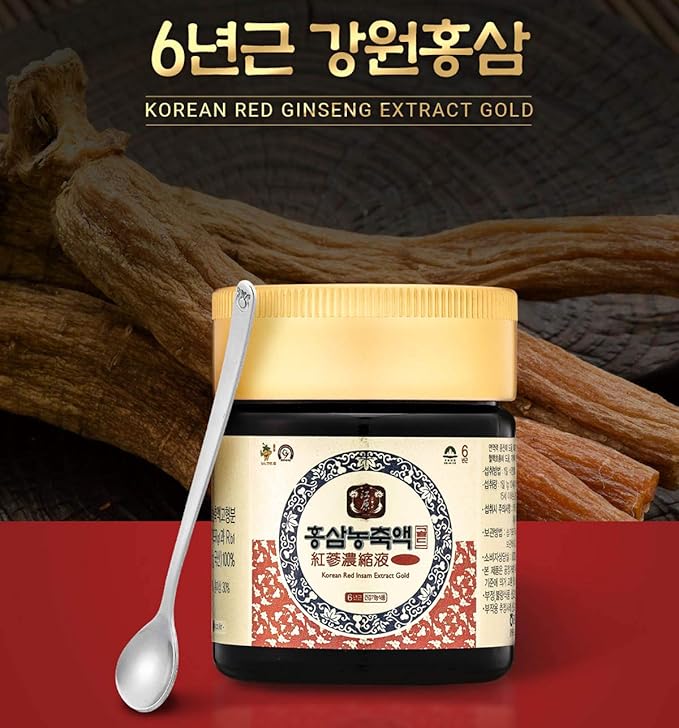 Gangwoninsam] Korean Red Ginseng Extract Gold 120g / 4.23 fl. oz – New Package Design, Contains 100% Pure Korean 6-Year-Old Red Ginseng Root Extract