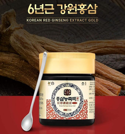 Gangwoninsam] Korean Red Ginseng Extract Gold 120g / 4.23 fl. oz – New Package Design, Contains 100% Pure Korean 6-Year-Old Red Ginseng Root Extract