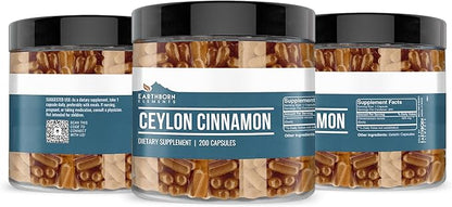Earthborn Elements Ceylon Cinnamon 200 Capsules, Pure & Undiluted, No Additives