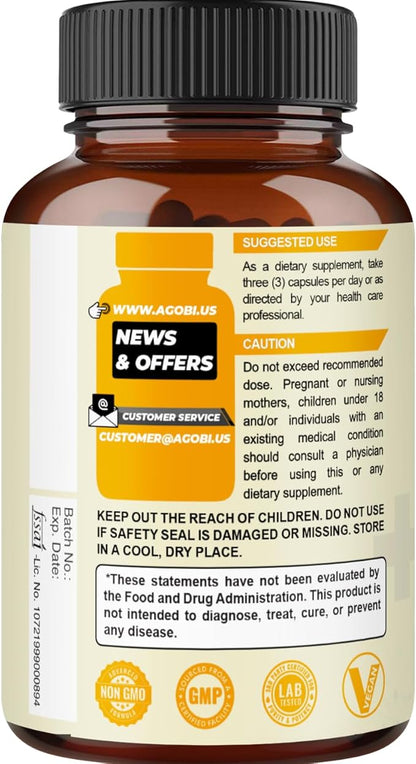 agobi D-Mannose and Cranberry Blend Capsules - 240 Vegan Pills for 80 Days - Super Concentrated Formula for UTI Health, Digestive & Immune Support - Gluten-Free, Non-GMO