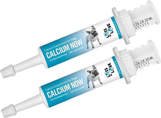 Calcium Now - Oral Calcium for Whelping Dogs - Dog & Cat Calcium Supplement Paste - Lots of Love (Vanilla, 30 ml Paste) (Pack of 2)
