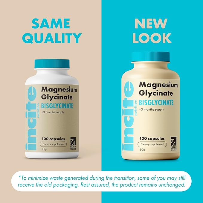 Magnesium Glycinate 500mg - 3 Month Supply - High Strength 100 Easy Swallow Capsules - Pure Magnesium Glycinate Supplement - Magnesium Supplements - Vegan & Gluten Free - Sleep Aid - Made in UK