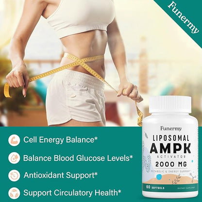 Liposomal AMPK Activator 2000 mg - High Bioavailability Berberine HCL,DIM,Milk Thistle,and Cinnamon Bark Capsule 6-in-1 AMPK Supplements for Antioxidant Support and Cellular Regulation, 600 Softgels
