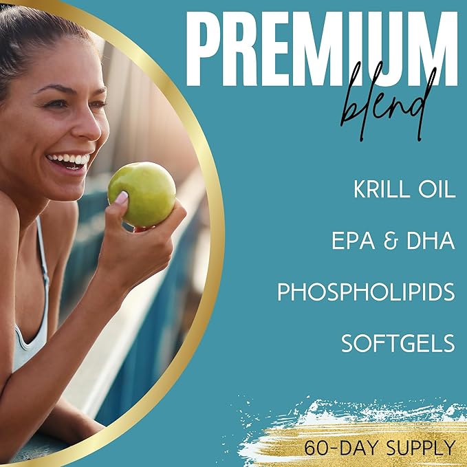Krill Oil for Women – with EPA, DHA & Phospholipids – 180 Softgels – 60 Servings – Non-GMO, Gluten-Free, and Made for Daily Wellness Support (180 Count (Pack of 1))