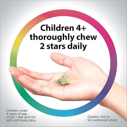 Rainbow Light Multivitamins for Kids, Vitamin B, Zinc & Iron, Prebiotics, Nutri Stars Provides Brain & Nervous System Support, Pineapple Orange, 120 Chewable Tablets