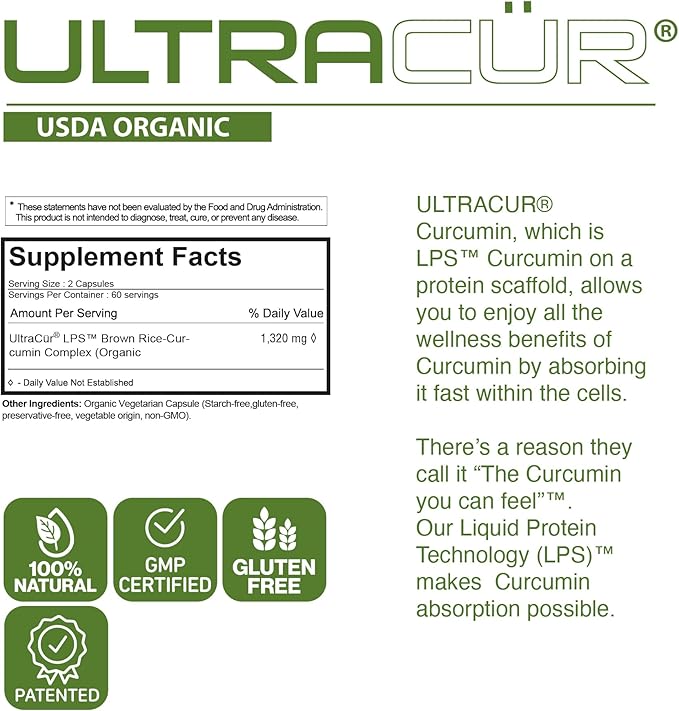 Organic USDA Certified Turmeric Capsules - The Curcumin You Can Feel!™ - Turmeric Curcumin Supplement for Optimal Health and Joint Support (120 Count) - Organic Turmeric Supplement Capsules