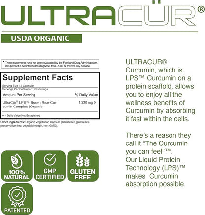 Organic USDA Certified Turmeric Capsules - The Curcumin You Can Feel!™ - Turmeric Curcumin Supplement for Optimal Health and Joint Support (120 Count) - Organic Turmeric Supplement Capsules