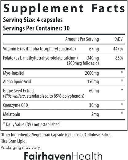 Fairhaven Health Ovaboost Fertility Supplements for Women | Conception for Her Support Ovulation & Egg Quality with Myo-Inositol & Folate | Prenatal Vitamin Natural Fertility Support | 120 Capsules