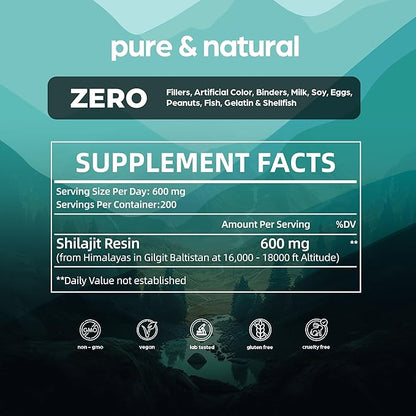 Shilajit Resin 4oz Extra Strength – Pure Himalayan Shilajit for Men & Women, 75%+ Fulvic Acid & 85+ Trace Minerals for Energy, Immune & Metabolism Support, Lab-Tested, Better Than Gummies - Thinbi