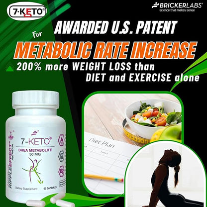 7-Keto DHEA Metabolite 50 mg Dietary Supplement for Weight Management, Safe and Effective Weight Management Support, 60 Capsules