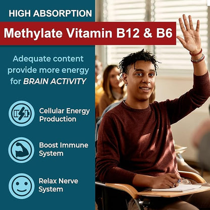 Sugar Free L-Tyrosine Focus Gummies L-Theanine Vitamin B12 & B6, Brain Herbs w/Lion's Mane Mushroom, Ginkgo Biloba, Bacopa Monnieri, Choline - Brain Supplements for Memoery, Nootropic, Energy, 2Packs