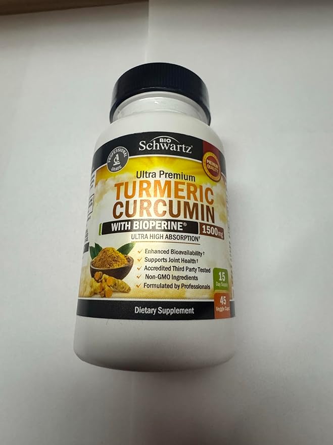 Turmeric Curcumin with Black Pepper Extract 1500mg - High Absorption Ultra Potent Turmeric Supplement with 95% Curcuminoids and BioPerine - Non GMO Tumeric Capsules for Joint Support - 45 Capsules