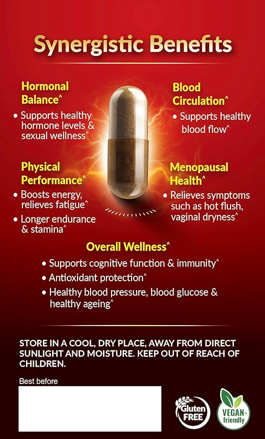 LABO Nutrition MacaMaxima Peruvian Maca Root, Tongkat Ali, Black Ginger, Zinc and Black Pepper Extract Supplement for Men and Women, Supports Reproductive Health, Energy, Stamina- Non-GMO, Vegan Pills