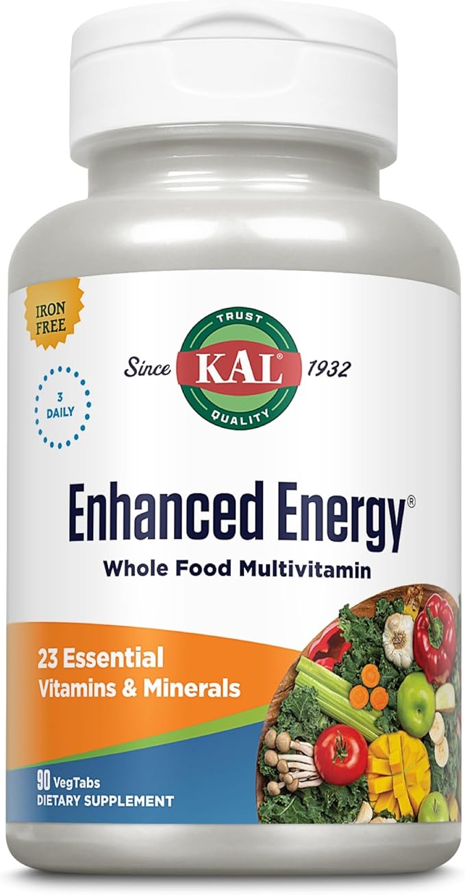 KAL Enhanced Energy Iron Free Tablets, 90 Count