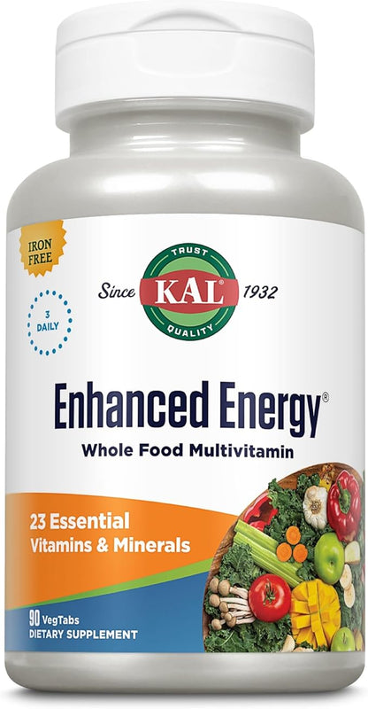 KAL Enhanced Energy Iron Free Tablets, 90 Count