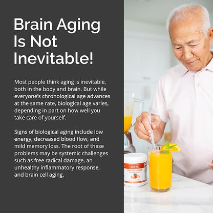 Dr Amen BrainMD Bright Minds Memory Multi, Orange Mango Flavor - 5.4 oz Powder - Multivitamin & Memory Support - Gluten Free, Sugar Free - 30 Servings
