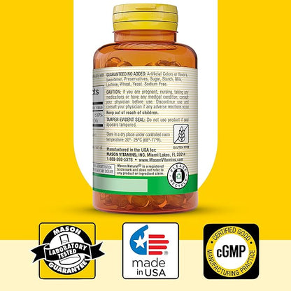 MASON NATURAL Vitamin D3 125 mcg (5000 IU) - Supports Overall Health, Strengthens Bones and Muscles, from Fish Liver Oil, 50 Softgels