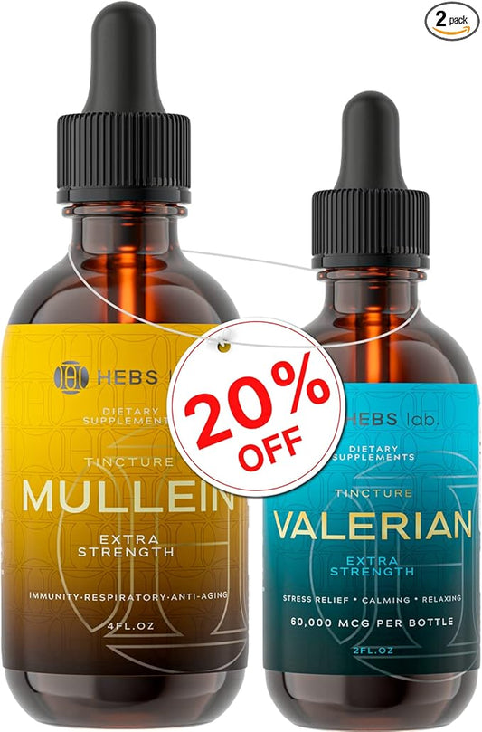 Bundle - Mullein Leaf Extract & Valerian Root Extract - Brain Support & Immune Boost