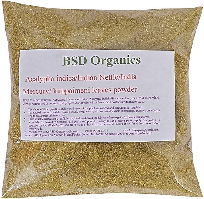 Leaves Powder of Acalypha Indica/Indian Nettle/Indian Mercury/Indian Copperleaf/kuppaimeni (200 Gram / 7 Ounce)