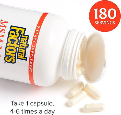 Natural Factors, MSM Joint Formula, Supports Healthy Joints and Mobility, 180 Capsules