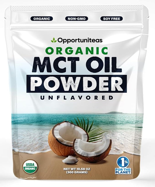 Organic MCT Oil Powder - Unflavored | Pure MCT Powder from Organic Coconuts | Keto-Friendly, Easy to Mix, No Fillers | Boost Energy, Focus & Metabolism | 1 Month Supply