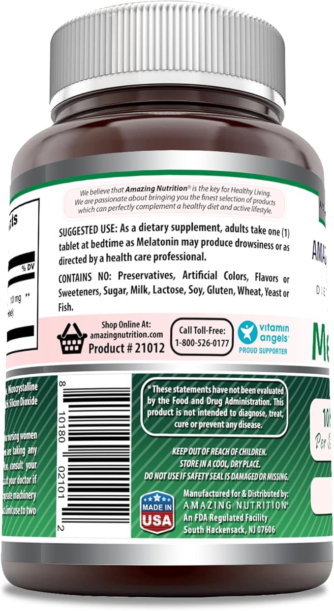 Amazing Formulas Melatonin Supplement | 10 Mg | 120 Tablets | Non-GMO | Gluten-Free | Made in USA