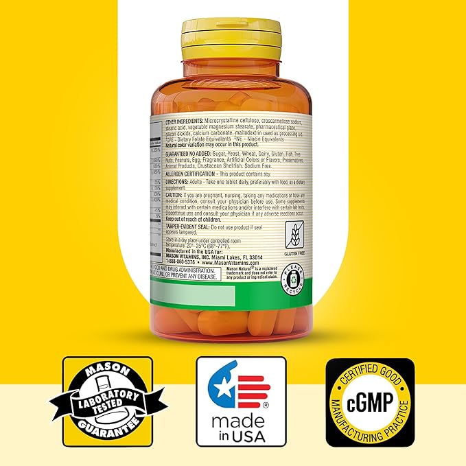 MASON NATURAL Ultra B-100 Complex - Healthy Heart and Nervous System, Improves Immune Function and Energy Metabolism
