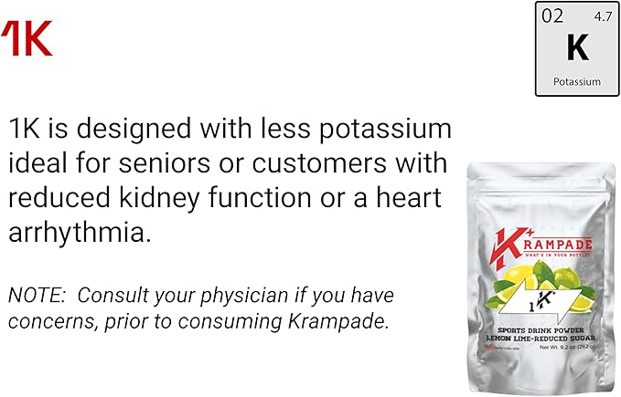 Original 1K: 1000 mg Potassium Cramp Relief Electrolyte Powder | Better Hydration, Designed for Seniors