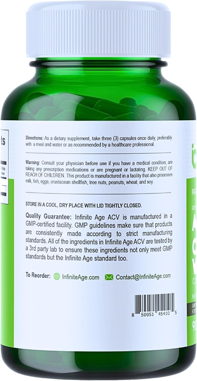 INFINITE AGE Wellness Bundle - Sea Moss Advanced 1250mg, Apple Cider Vinegar Capsules 1950mg - Made in The USA