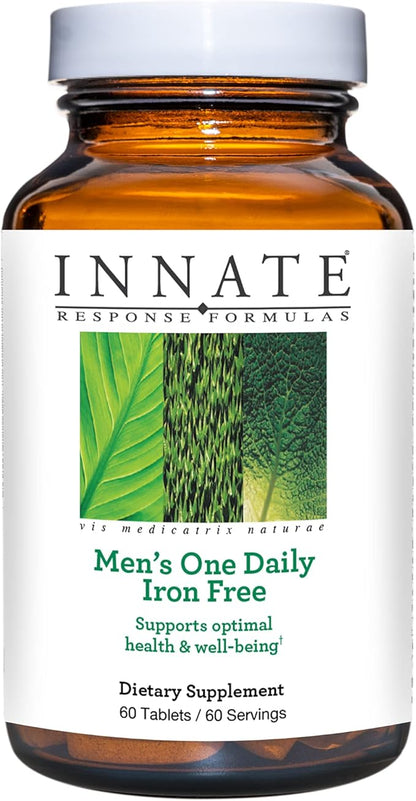 INNATE Response Formulas Men's One Daily Iron Free - Daily Multivitamin For Men Free of Iron - With B Vitamins - Vegetarian, Non-GMO, and Gluten-Free - 60 Count (60 Servings)