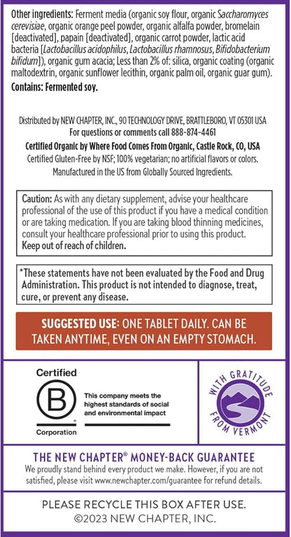 New Chapter Men's Multivitamin for Immune, Stress, Heart + Energy Support with Fermented Nutrients - Every Man's One Daily, Made with Organic Vegetables & Herbs, Non-GMO, Gluten Free - 48 ct