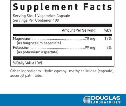 Douglas Laboratories Magnesium/Potassium Aspartate | Supports Cardiovascular Health and Skeletal Muscle Contractility | 100 Capsules