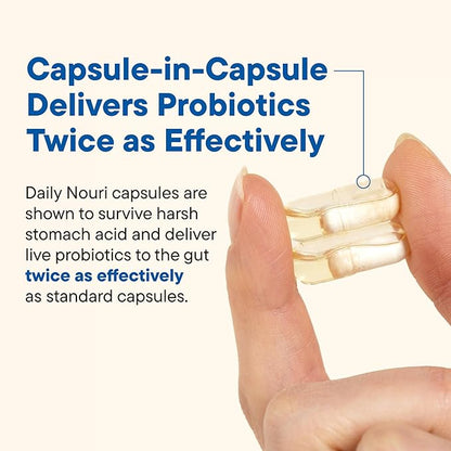 Daily Nouri Weight Health Probiotic | Weight Management, Metabolism & Digestion Support for Women & Men | Probiotics with Vegan Omega 3-6-9 Blend | 30-Day Supply
