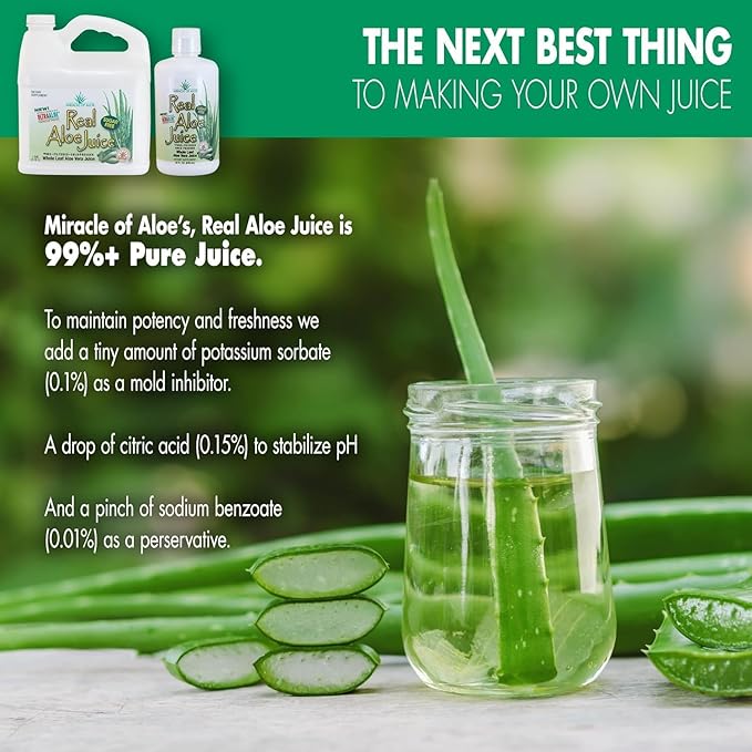 Miracle of Aloe Ultra Aloe Vera Juice, 1 Qt. 4 Pack, Whole Leaf, Pure, Filtered, Certified for Content and Purity (Gallon)