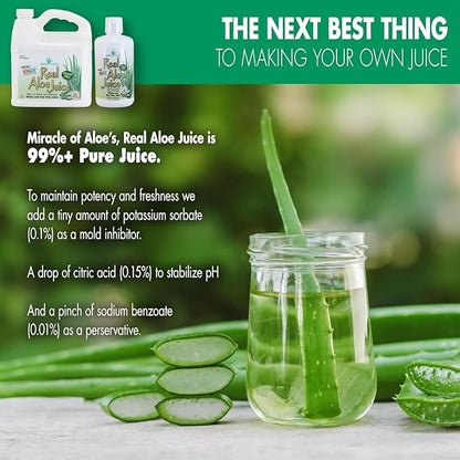Miracle of Aloe Ultra Aloe Vera Juice, 1 Qt. 4 Pack, Whole Leaf, Pure, Filtered, Certified for Content and Purity (Gallon)