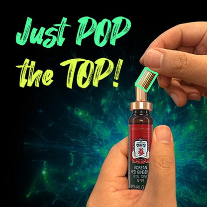 JungKwanJang Vital Tonic Korean Red Ginseng, Ginger, Fruit Blend Wellness Shots for Energy, Focus, Circulation and Immunity Supplement, 10 Count