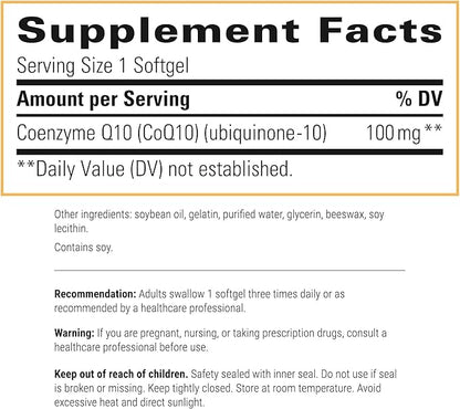Integrative Therapeutics - CoQ10 (100mg) Coenzyme Q10 (Ubiquinone) Supplement - Supports Cardiovascular & Brain Health* - 60 Softgels