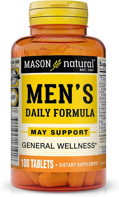 MASON NATURAL, Mens Daily Formula Equivalent to One a Day Mens Brand Tablets - 100 ea