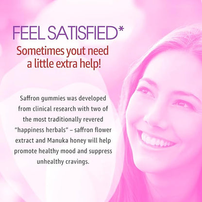 NEVISS Saffron Gummies - Saffron Supplement 100% Pure Saffron Extract Whole Herb Gummies with Honey for Mood & Power, Vitamin B6, B12, D3, C - Sugar Free - Organic, Vegan, Mixed Berry Flavor - 60Cts