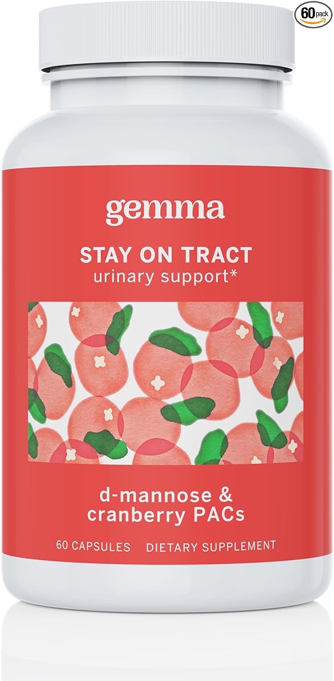 Gemma Stay On Tract Cranberry Supplement - Urinary Tract Support for Women - 36mg of Cranberry PACs and 1,000mg of D-Mannose 60 Count (Pack of 1)